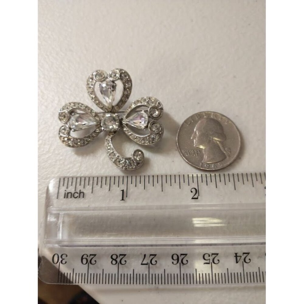 Rare Vintage BOGOFF Brooch Pin - Silver with Clear Rhinestones - Picture 3 of 6